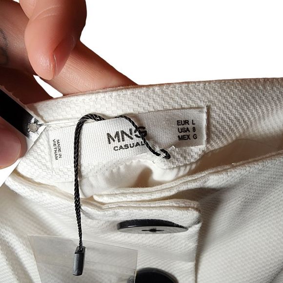 Mango Off White Lexa A Line Mini Dress Women's Size 8 - Picture 7 of 9